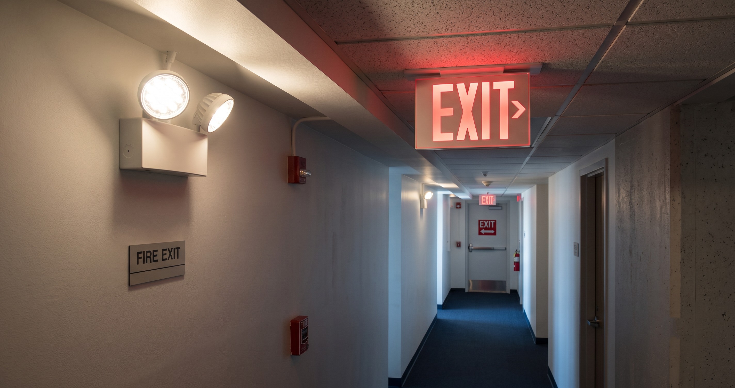 Emergency & Exit Lighting - Fire Safety System Installation and Design by Athens Buildcon